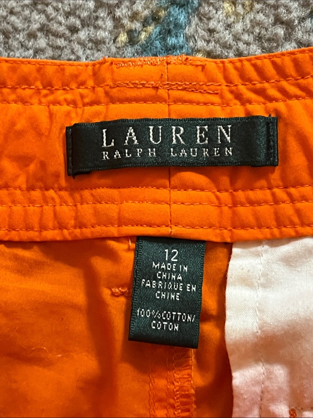 Ralph Lauren  orange woman cargo cotton pants, size 12, nice!! - Picture 2 of 14